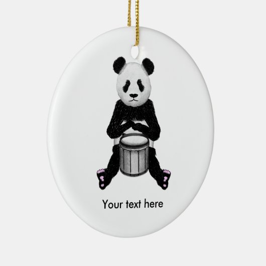 Panda Beer trommelillustratie Keramisch Ornament (Rechts)