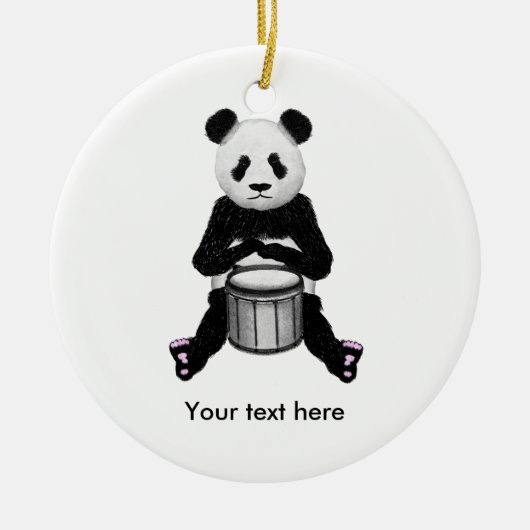 Panda Beer trommelillustratie Keramisch Ornament (Voorkant)