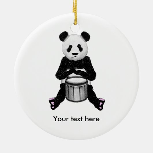 Panda Beer trommelillustratie Keramisch Ornament (Achterkant)