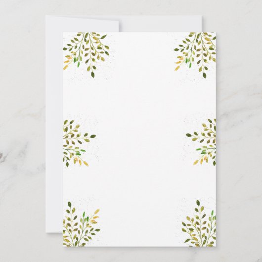 Panda Beer Twins Baby shower Groen Natuur Kaart (Achterkant)