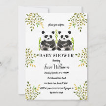 Panda Beer Twins Baby shower Groen Natuur