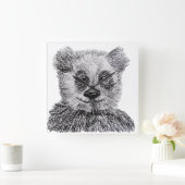 Panda Beer uw aangepaste vierkante wandklok (Huis)