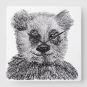 Panda Beer uw aangepaste vierkante wandklok (Voorkant)
