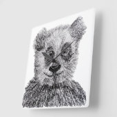 Panda Beer uw aangepaste vierkante wandklok (Hoek)