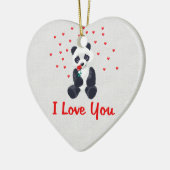 Panda Beer Valentijn Keramisch Ornament (Links)