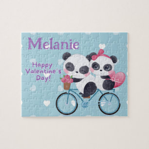 Panda Beer Valentijnsdag Aangepaste Kinderpuzzel  Legpuzzel