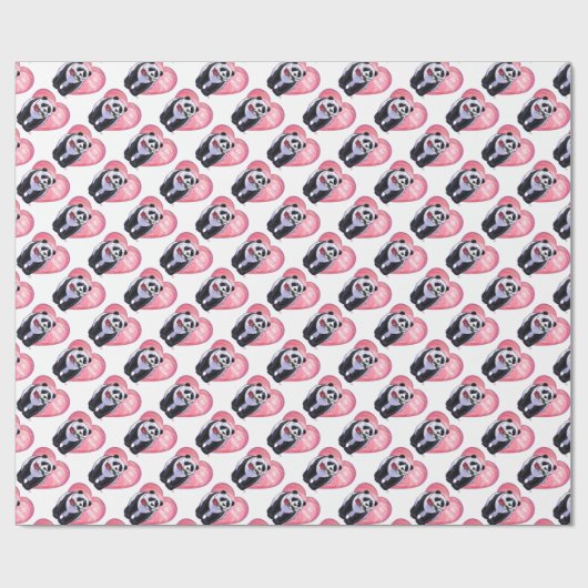 Panda Beer Valentijnsdag Cadeaupapier (Vlak)