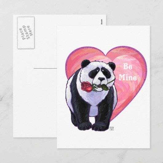 Panda Beer Valentijnsdag Feestdagenkaart (Voorkant / Achterkant)