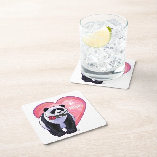 Panda Beer Valentijnsdag Kartonnen Onderzetters (Insitu)