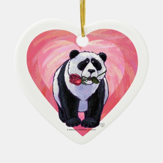Panda Beer Valentijnsdag Keramisch Ornament (Voorkant)