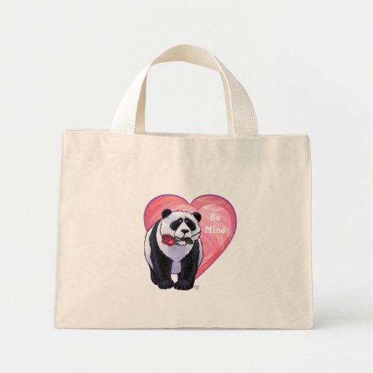 Panda Beer Valentijnsdag Mini Tote Bag (Voorkant)