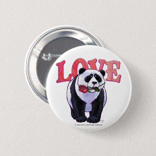 Panda Beer Valentijnsdag Ronde Button 5,7 Cm (Voorkant /achterkant)