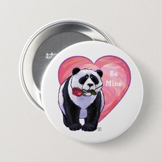 Panda Beer Valentijnsdag Ronde Button 7,6 Cm (Voorkant /achterkant)
