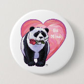 Panda Beer Valentijnsdag Ronde Button 7,6 Cm (Voorkant)