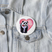 Panda Beer Valentijnsdag Ronde Button 7,6 Cm (In situ)