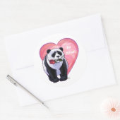 Panda Beer Valentijnsdag Ronde Sticker (Envelop)