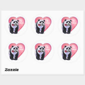 Panda Beer Valentijnsdag Ronde Sticker (Vel)