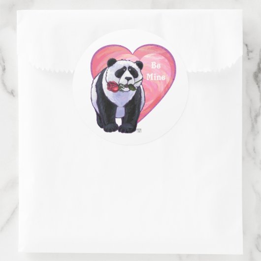 Panda Beer Valentijnsdag Ronde Sticker (Tas)