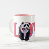 Panda Beer Valentijnsdag Tweekleurige Koffiemok (Voorkant links)