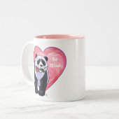 Panda Beer Valentijnsdag Tweekleurige Koffiemok (Voorkant links)