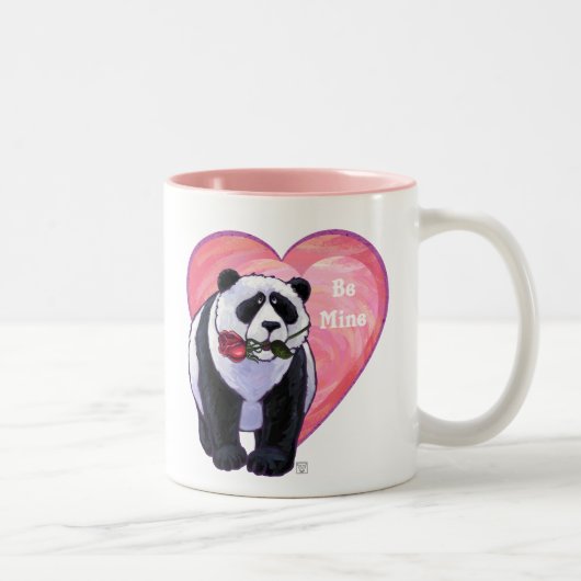 Panda Beer Valentijnsdag Tweekleurige Koffiemok (Rechts)