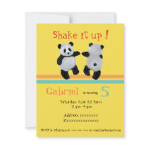 Panda Beer, verjaardagsdansuitnodiging