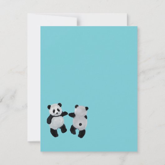 Panda Beer, verjaardagsdansuitnodiging Kaart (Achterkant)