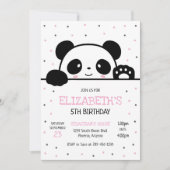 Panda Beer Verjaardagsfeest Uitnodiging (Voorkant)