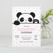 Panda Beer Verjaardagsfeest Uitnodiging (Staand voorkant)
