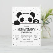 Panda Beer Verjaardagsfeest Uitnodiging (Staand voorkant)