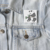 Panda Beer Vierkante Button 5,1 Cm (In situ)