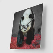 Panda Beer Vierkante Klok (Hoek)