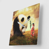 Panda Beer Vierkante Klok (Hoek)