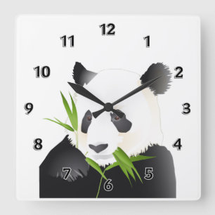 Panda Beer Vierkante Klok