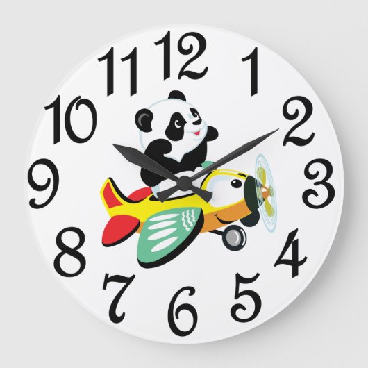 Panda Beer voor de Kinderkamer Grote Klok (Voorkant)