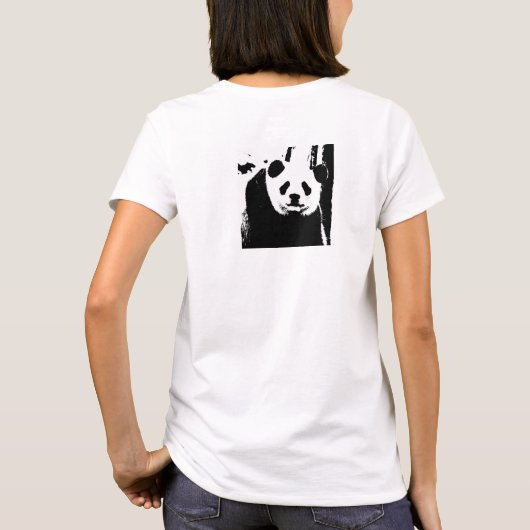 Panda-Beer voor- en achterontwerp moderne vrouwen T-shirt (Achterkant)