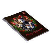 Panda Beer Vrolijk kerstfeest Notitieboek (Rechterzijde)