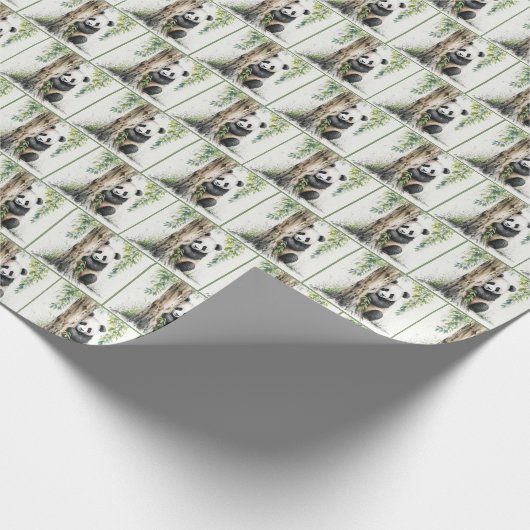 Panda Beer Waterverf Design Cadeaupapier (Hoek)