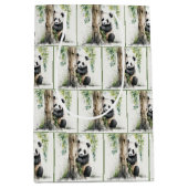 Panda Beer Waterverf Patroon Medium Cadeauzakje (Voorkant)