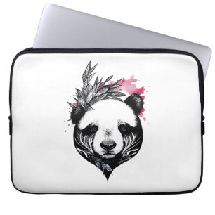 Panda Beer Wild Animal Natuur Illustratie Art Tat Laptop Sleeve