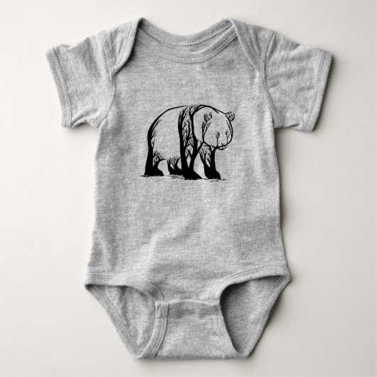 Panda Beer Wild Dier Boom Kunst Romper (Voorkant)