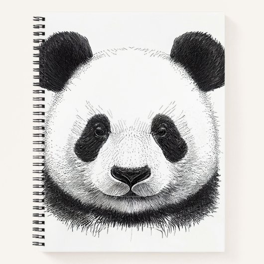 Panda Beer Wilde Natuur Dierlijke Illustratie Kuns Notitieboek (Voorkant)