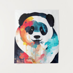 Panda Beer Wilde Natuur Dierlijke Kleur Kunst Schi Wandkleed