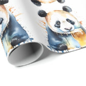 Panda Beer Wildlife & Natuur Water Color Set Cadeaupapier (Rol Hoek)