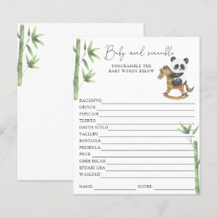 Panda Beer Word Scramble   Baby shower spel