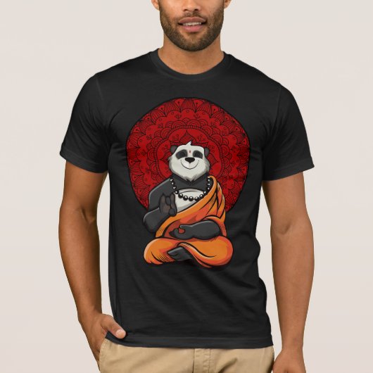 Panda Beer Zen Yoga Meditation Buddha T-shirt (Voorkant)