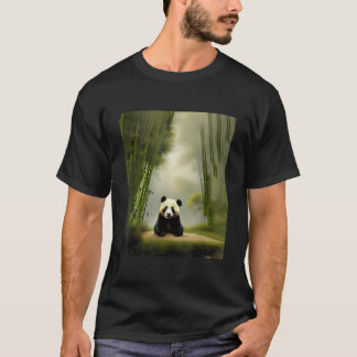 Panda Beer zittend in een open plek in bamboeveld T-shirt