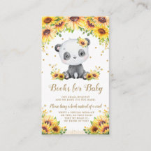 Panda Beer Zonnebloem Baby shower Breng een Boek