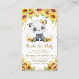 Panda Beer Zonnebloem Baby shower Breng een Boek Informatiekaartje