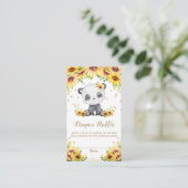 Panda Beer Zonnebloem Baby shower Luier Raffle Informatiekaartje (Staand voorkant)